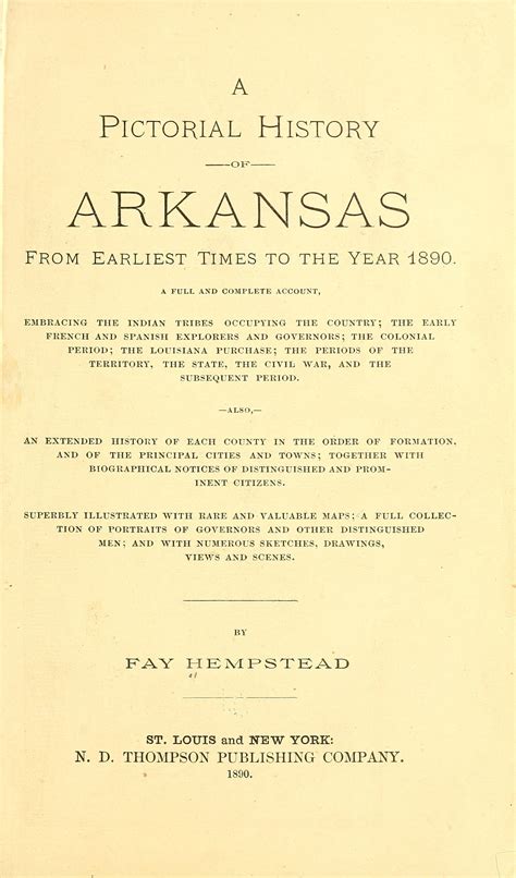 A pictorial history of Arkansas, from earliest times to the year 1890 ...