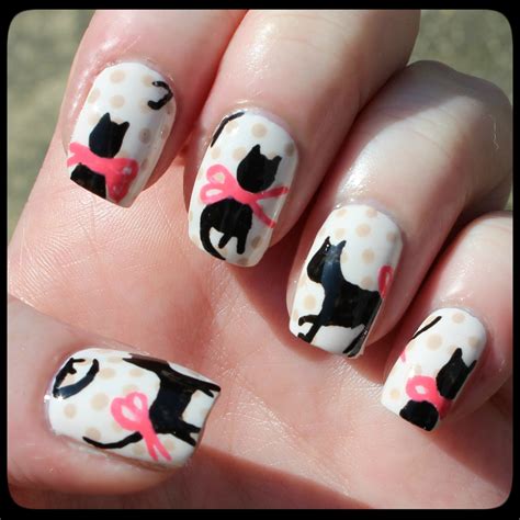 Cat Blouse Nail Art · How To Paint An Animal Nail · Beauty on Cut Out + Keep