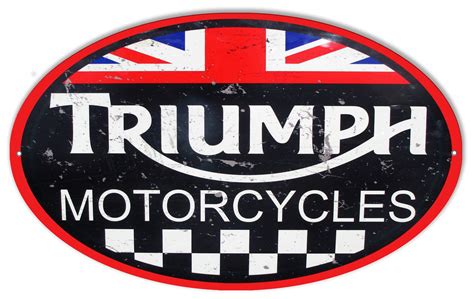 Large Triumph Motorcycles Reproduction Garage Shop Metal Sign 11″x18″ Oval | Triumph motorcycles ...