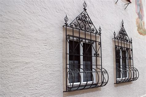 Free Images : architecture, wood, house, old, wall, balcony, metal, facade, security, grille ...