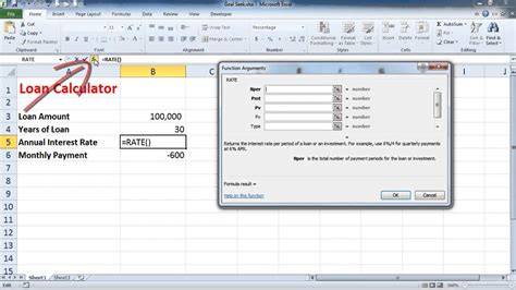 Excel 2010 Rate Function - YouTube