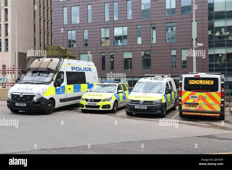 BRITISH TRANSPORT POLICE VEHICLES IN AT PICADILLY RAILWAY STATION ...