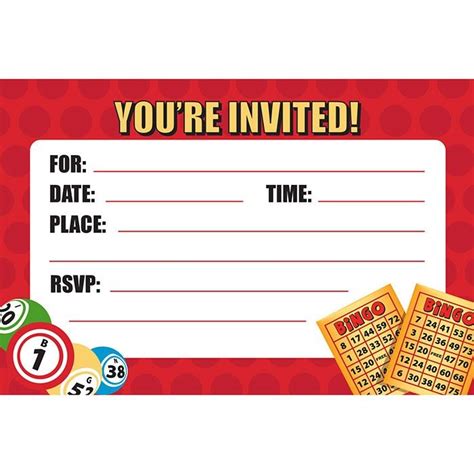 Bingo Party Invitations & Envelopes (8 Pack) | Bingo party, Bingo, Invitations