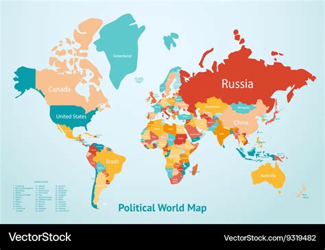 Earth map countries Royalty Free Vector Image - VectorStock