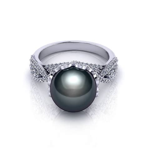 Black Tahitian Pearl Ring - Jewelry Designs