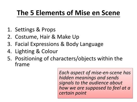 5 Elements Of Mise En Scene - slideshare