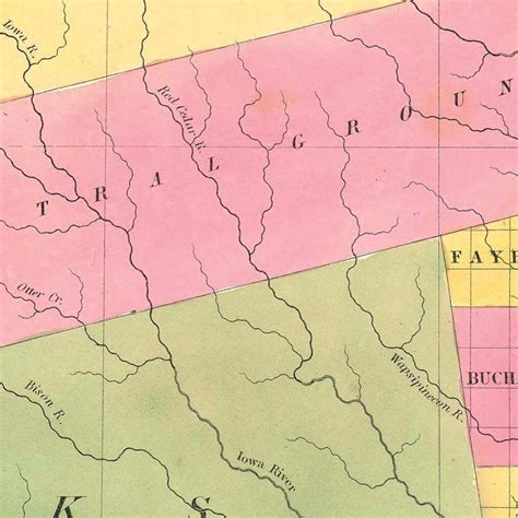 Old Map of Iowa 1846 Antique Map Fine Reproduction Large | Etsy