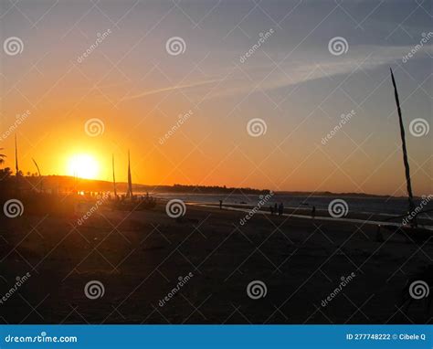 Sunset in jericoacoara stock photo. Image of sunrise - 277748222