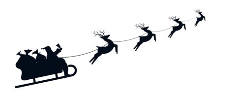 Santa Sleigh Silhouette illustration of Santa Claus in his sleigh ...