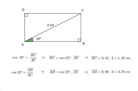 A diagonal de um retangulo forma um angulo de 25º comum de seus lados. sabendo que a diagonal ...