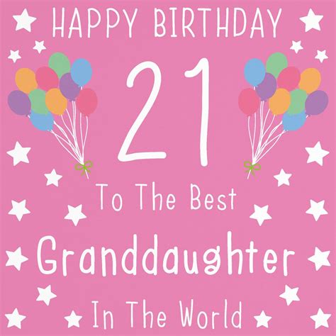 Granddaughter 21st Birthday Card Happy Birthday 21 to - Etsy UK