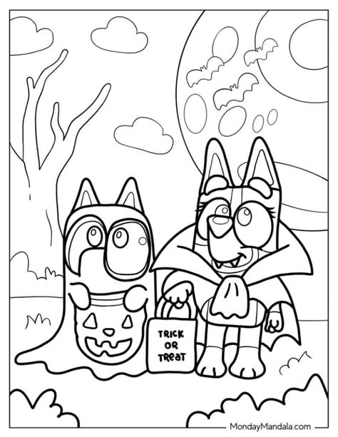 Bluey Halloween Coloring Pages - Coloring Nation