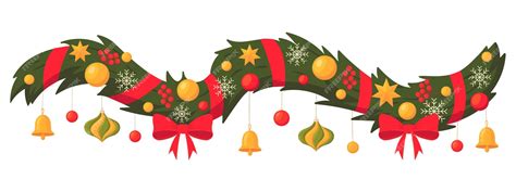 Premium Vector | Cartoon christmas garland traditional winter holidays ...