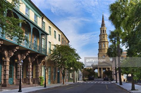 Usa South Carolina Charleston Church Street Dock Street Theater St Philips Church High-Res Stock ...