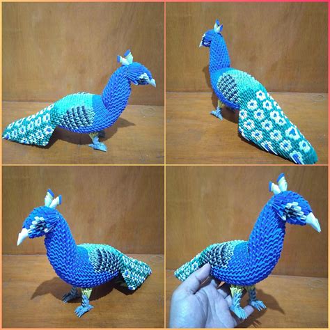 Papercraft 3d origami peacock tutorial | 3d origami, Origami design ...