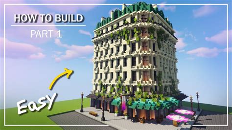 Minecraft: How To Build a FRENCH VICTORIAN CORNER MANSION tutorial PART 1 (minecraft house ...