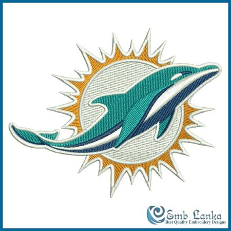 New Miami Dolphins Logo Embroidery Design | Emblanka.com