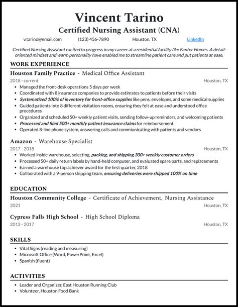 13 Certified Nursing Assistant (CNA) Resume Samples 2024