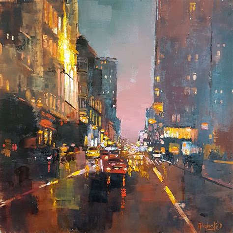 City Lights Painting by Olga Mihailicenko - Jose Art Gallery