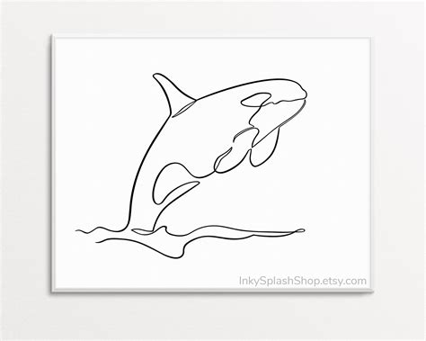 Orca Continuous Line Drawing Killer Whale Minimalist Art Printable ...