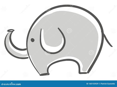 Fat Elephant Vector or Color Illustration Stock Vector - Illustration ...