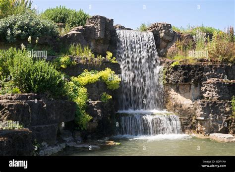 A waterfall in South Marine Park, South Shields, Tyne and Wear, England, UK Stock Photo - Alamy