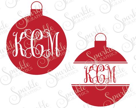 Ornament Monogram Cut File Christmas SVG Holiday Monogram | Etsy