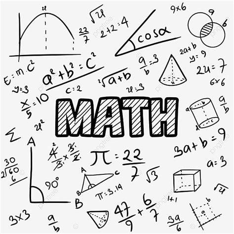 Gambar Ilustrasi Matematika Abstrak Doodle Dalam Gaya Lukisan Tangan ...