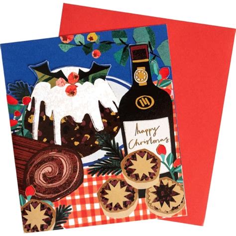 Sainsbury's Christmas Card with Christmas Pudding and Mince Pies ...