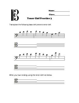 Tenor Clef Worksheets by Leticia Benning | TPT