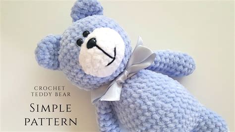 Amigurumi teddy bear toy Zina, knitted stuffed plush bear animal with ...