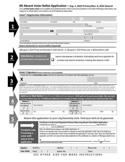 Michigan Absentee Ballot Application - Holly Laureen