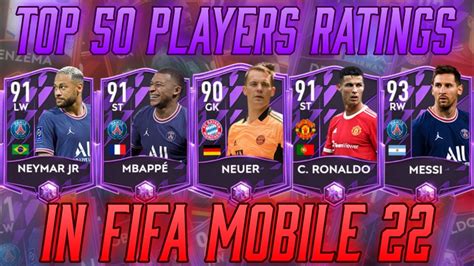 FIFA MOBILE 22 TOP 50 PLAYERS !! TOP 50 BASE CARDS IN FIFA MOBILE || BEST PLAYERS GOT RANKED ...