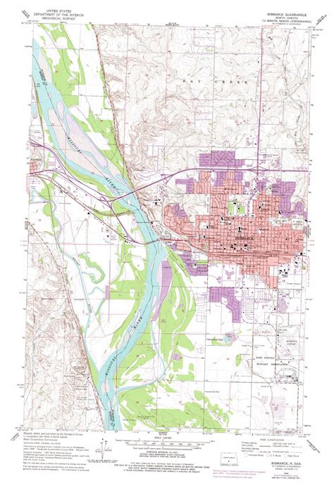 Bismarck topographic map 1:24,000 scale, North Dakota