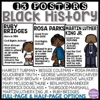 Black History Month Posters by Teaching Little Learners | TPT