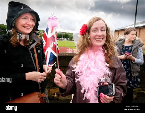 The Olympic Flame relay in Northumberland Stock Photo - Alamy