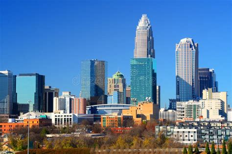 Skyline of Uptown Charlotte Stock Image - Image of modern, skyscrapers ...