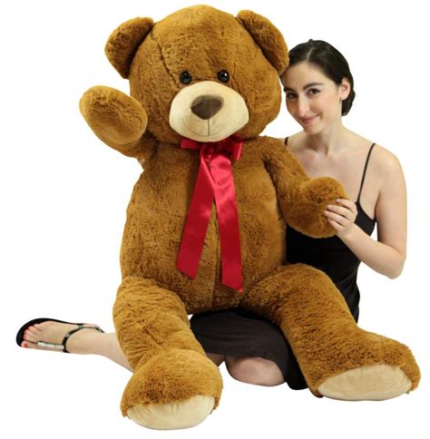 Big Plush 4 Foot Teddy Bear Extra Soft 48 inch Honey Brown Jumbo ...