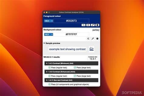 Colour Contrast Analyser (Mac) - Download, Review, Screenshots