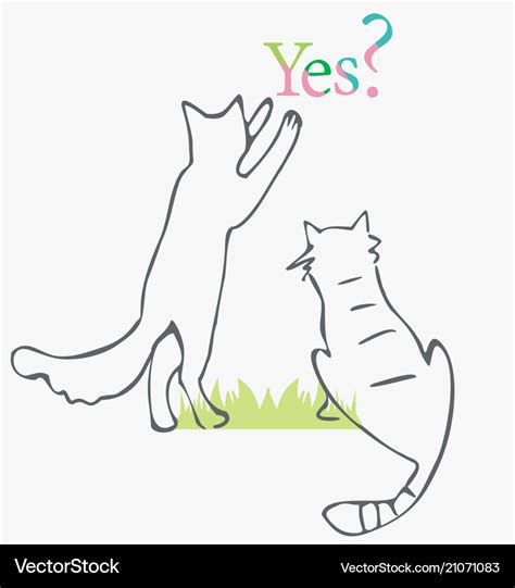 Playing cats drawing Royalty Free Vector Image