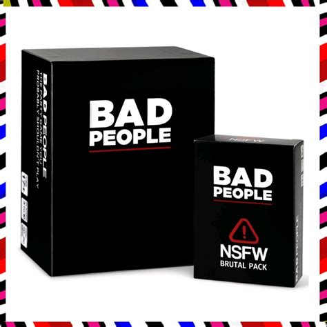 Bad People Card Game The Complete Set Basic Game Plus The NSFW Expansion Avalon Exploding ...