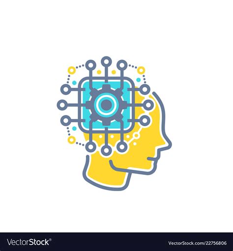 Machine Learning Logo Design Vector Illustrations Brain Ai Technology Human Template Stock ...