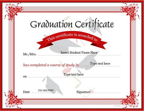 Graduation Certificate Templates for MS WORD | Professional Certificate ...