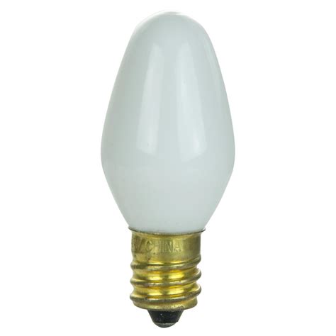 25 Pack Sunlite 7 Watt C7 Night Light, Candelabra Base, White — Bulb Center