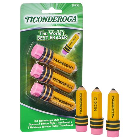 Pencil Shaped Erasers | Ticonderoga