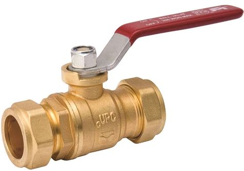 Mueller ProLine Full Port Ball Valve, 1 in, Compression, 200 psi WOG, Forged Brass