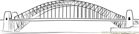 Sydney Harbour Bridge Coloring Page for Kids - Free Bridges Printable ...