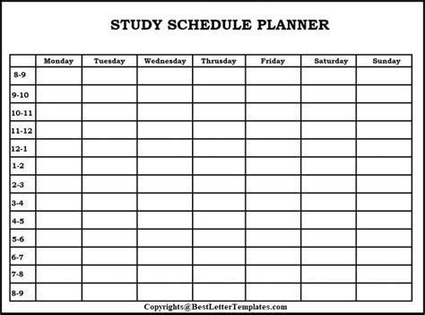 6 Best Images Of Printable Weekly Study Schedule Weekly Study - Vrogue