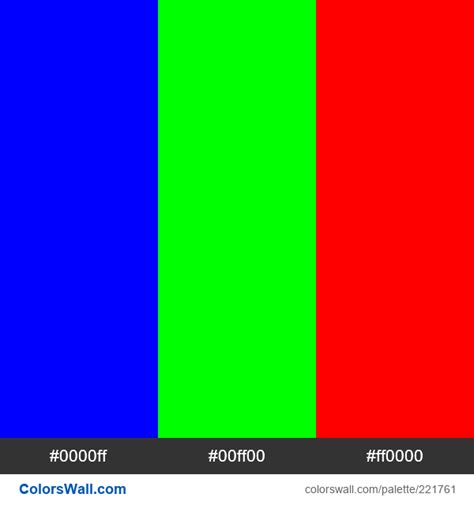 primary colours #0000ff, #00ff00, #ff0000 | ColorsWall