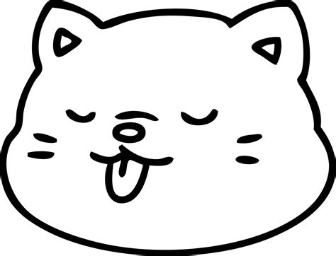 line doodle of a cat sticking out tongue 12469866 Vector Art at Vecteezy